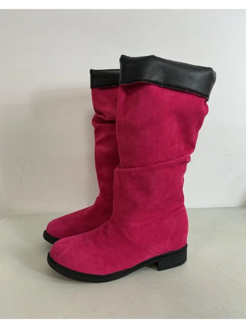 Tall Pink Suede Boots Slouch Womens 40 New